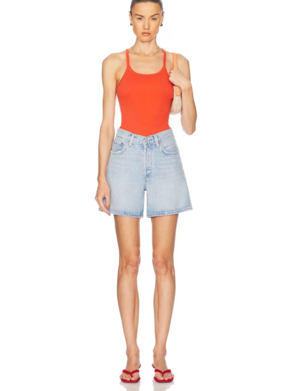 AGOLDE V-Waist Denim Shorts - Light